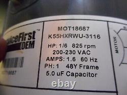 Service First #18687 K55HXRWU-3116 Condenser Fan Motor 1/6HP 200-230VAC25 RPM