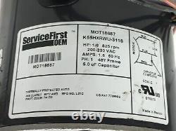 Service First MOT18687 Condenser Fan Motor 1/6HP 200-230VAC 825 RPM used #MB554