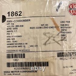 US Motors 1862 Fan Condenser Motor 208-230V 1/2HP 1075RPM