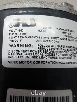 US Motors Nidec K55HXJMR-9214 Condenser Fan Motor 0.7 HP 460V 1100 RPM 48Y New