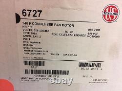 U. S. Motors 6727 1/3 HP, 1075 RPM, 208-230/460V, PSC Condenser Fan Motor