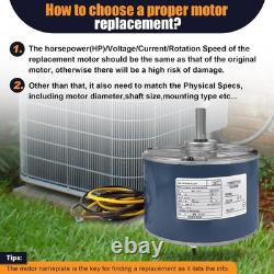 Versatile 208-230V Condenser Fan Motor, 1/4 HP, Easy Installation for AC Units