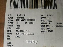 X503 MARATHON Condenser Fan Motor 1-1/2 HP 056T11O5303 Frame 56z New 200-230/460