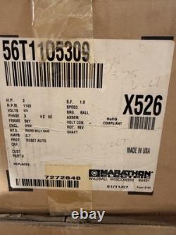 X526 Marathon 2 hp 3-phase 575V 1075 RPM OPAO 56Y Frame Condenser Fan Motor