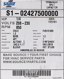 York/UPG Condenser Fan Motor. S1-02427500000. 1/4hp 850rpm