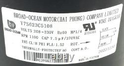 Zhongshan Broad-Ocean Y7S623C5108 Condenser Fan Motor 230V HC39GQ232 used #MP55