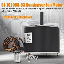 51-102008-03 Moteur de ventilateur de condenseur pour Rheem 51-102500-04 51-102008-07 Ruud 1/5 ch