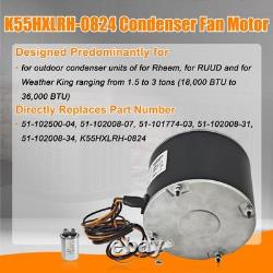 51-102008-03 Moteur de ventilateur de condenseur pour Rheem 51-102500-04 51-102008-07 Ruud 1/5 ch