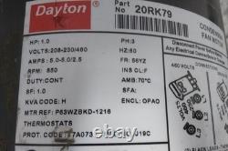Dayton 20RK79 moteur de ventilateur de condenseur triphasé 1 HP 850 tr/min 208-230/460 VCA