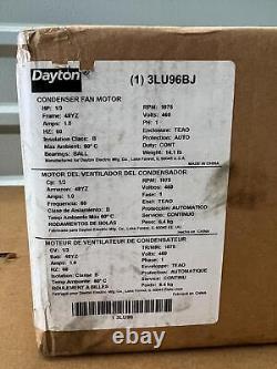 Dayton 3LU96BJ, Moteur de ventilateur à condensateur, 1/3 HP, 1075 RPM, 460 V, 1,0 A