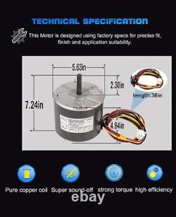 F48AA68A50 pour moteur de ventilateur de condenseur A. O. Smith York Coleman 1/4 HP 208-230V 850RPM