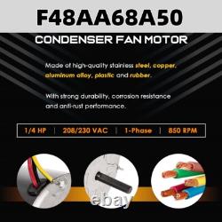 F48AA68A50 pour moteur de ventilateur de condenseur A. O. Smith York Coleman 1/4 HP 208-230V 850RPM