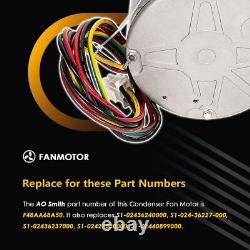F48AA68A50 pour moteur de ventilateur de condenseur A. O. Smith York Coleman 1/4 HP 208-230V 850RPM