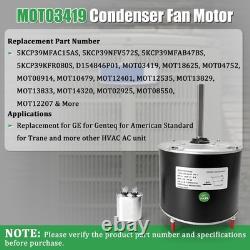 MOT03419 Moteur de remplacement de ventilateur de condenseur 1/4 HP pour Carrier Trane 5KCP39NFV572S