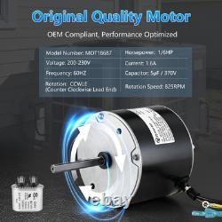 MOT18687 Moteur de ventilateur de condenseur 1/6 HP 825 tr/min, 200-230 V, silencieux et efficace