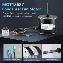 MOT18687 Moteur de ventilateur de condenseur 1/6 HP 825 tr/min, 200-230 V, silencieux et efficace