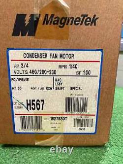 Magnetek H567, 3/4 HP, 1140 RPM, 460/200-230V, 1.5/2.8-3.0 A. Ventilateur de Condenseur 56Y