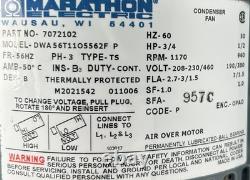 Marathon 7072102 MOTEUR DE VENTILATEUR DE CONDENSEUR 3/4 HP, 3 Phases, 1170 RPM