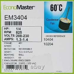 Moteur De Condensateur De Climatiseur 1/4 HP 230 Volts 825 RPM Em-3404