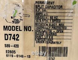 Moteur de souffleur Fasco D742 5.6 Diamètre du cadre 1/4 HP 1075 tr/min 208-230 volts 2.1 A
