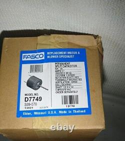 Moteur de ventilateur Fasco D7749 208/230V 60Hz 1,7 Ampères 1075 RPM 1,4HP - Arbre 1/2X6 1/2