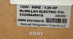 Moteur de ventilateur Heatcraft 25312501s 120v 60 Hz 1ph 1/20hp 1550/860 RPM côté arbre CW