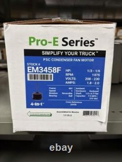 Moteur de ventilateur à condensateur EM3458F Century Pro-E Series 1075 RPM 208-230V pour CVC