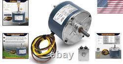 Moteur de ventilateur à condensateur polyvalent 208-230V, 1/4 HP, installation facile pour unités de climatisation