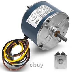 Moteur de ventilateur à condensateur polyvalent 208-230V, 1/4 HP, installation facile pour unités de climatisation