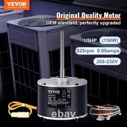 Moteur de ventilateur de condensateur AC en cuivre 1/5HP 825RPM réversible de remplacement avec condensateur