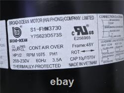 Moteur de ventilateur de condensateur Broad-Ocean Y7S623D573 1/2HP 1075RPM 208/230V 1PH S1-FHM3730