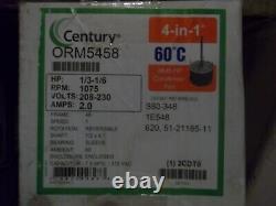 Moteur de ventilateur de condensateur CENTURY ORM5458, 1/6 à 1/3 CV, 1075 tr/min