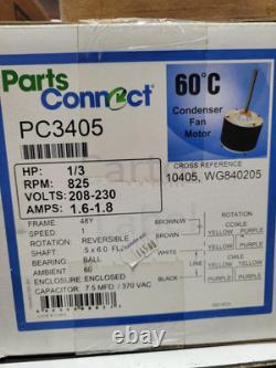 Moteur de ventilateur de condensateur à vitesse unique Pc 3405 10405 1/3 HP 208/230