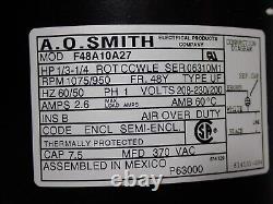 Moteur de ventilateur de condenseur AO Smith F48A10A27 CCWLE 1/3-1/4 HP NEUF