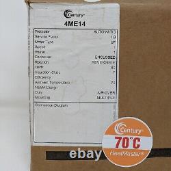 Moteur de ventilateur de condenseur CENTURY 1/4 HP 1075 RPM 60Hz 4ME14 Température ambiante 70°