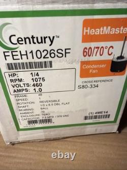Moteur de ventilateur de condenseur CENTURY FEH1026SF, 1/4 HP, 1075 tr/min, 60 Hz 4ME14