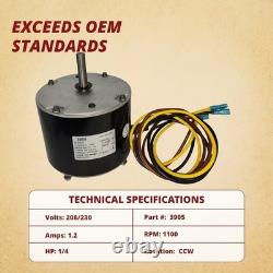 Moteur de ventilateur de condenseur Carrier 3905 1/4 HP Remplacement HVAC sans effort