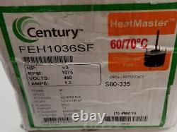Moteur de ventilateur de condenseur Century FE1036SF 1/3HP 1075RPM 208-230V 60Hz 2.8A 1Phase NEUF