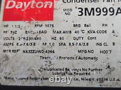 Moteur de ventilateur de condenseur DAYTON 1-1/2HP, 3M99A, 1075 RPM, 208-230/460V, 1 phase