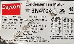 Moteur de ventilateur de condenseur Dayton 3N470A 208-460 V 7.1 A 3 phases 1 1/2 HP 1140 RPM