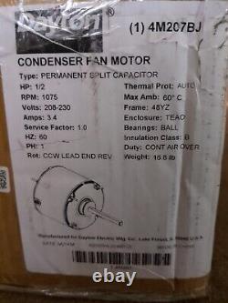 Moteur de ventilateur de condenseur Dayton #4M207BJ, 1/2 Hp, 1075 tr/min, 60Hz