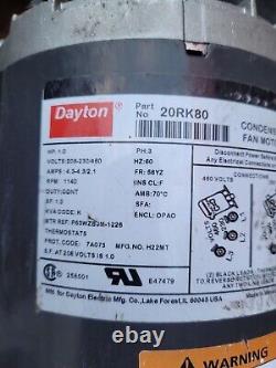 Moteur de ventilateur de condenseur Dayton, support de bande, ouvert à air libre, 1 HP, 1 140 20RK80