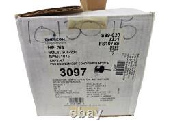 Moteur de ventilateur de condenseur EMERSON 3097 3/4HP 208-230V 1075RPM 4.7A S89-020 D929