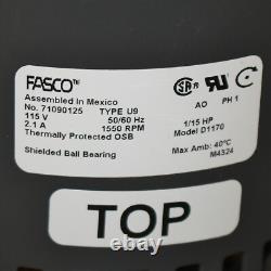 Moteur de ventilateur de condenseur Fasco D1170, arbre de 3/8, 115V CA, 2,1 A, 1/15 HP, 1 PH