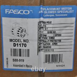 Moteur de ventilateur de condenseur Fasco D1170, arbre de 3/8, 115V CA, 2,1 A, 1/15 HP, 1 PH