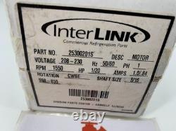 Moteur de ventilateur de condenseur Fasco InterLink 25300201S 1/20HP 208-230V 1550RPM 1.0/.84A