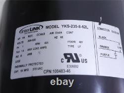 Moteur de ventilateur de condenseur InterLink YKS-235-8-62L 1/4HP 825RPM 208/230V 100483-46 CCW