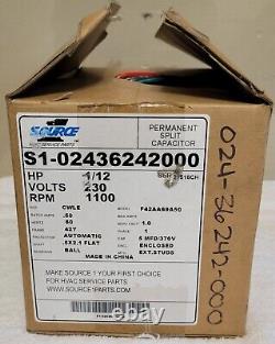 Moteur de ventilateur de condenseur Luxaire S1-02436242000 neuf 1/12 HP 230 tr/min 1100 tr/min 42y Fr