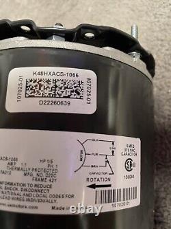 Moteur de ventilateur de condenseur OEM Lennox 107025-01 1/5 HP protégé thermiquement