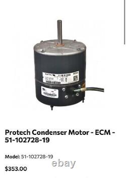 Moteur de ventilateur de condenseur Protech ECM 51-102728-19